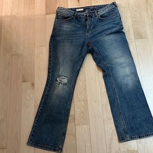 Anthropologie popcorn cropped flare